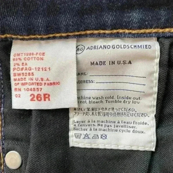 AG Adriano Goldschmied Stevie Slim Straight Crop Size 26R - Picture 9 of 13